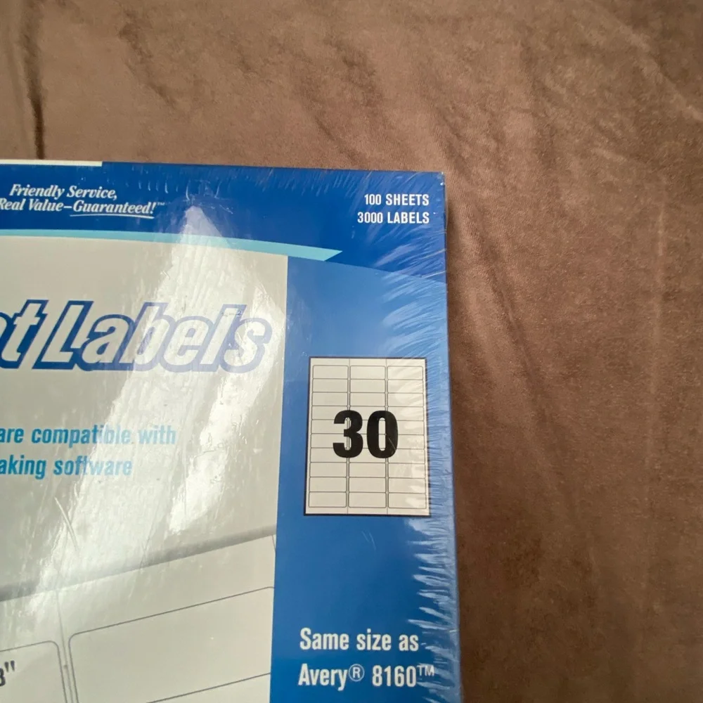 Quill White InkJet Labels. 3000 labels, 100 sheets. 30 per page. Sealed, NIB